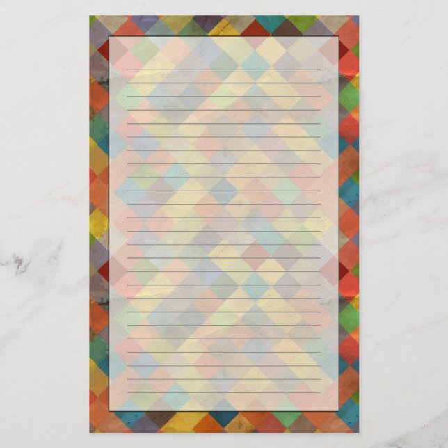 Vintages Muster. Geometrisch Briefpapier (Vorderseite)