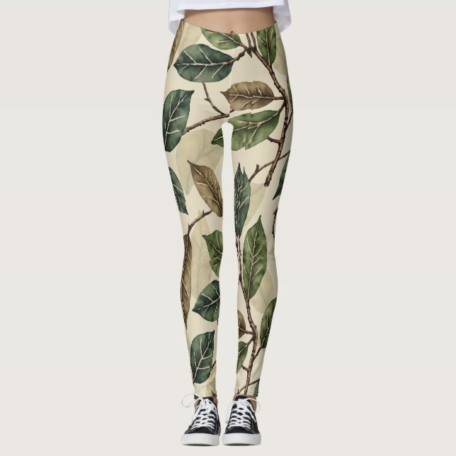 Vintages Muster im Camouflage-Stil Leggings (Vorderseite)