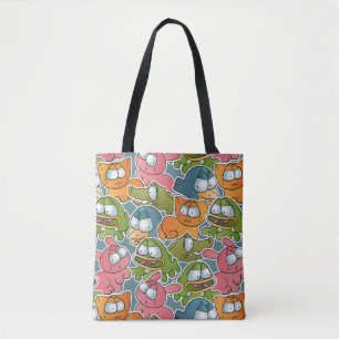 Vintages Muster mit Cartoontieren Tasche