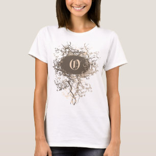 Vintages Muster mit Monogram Letter O T-Shirt