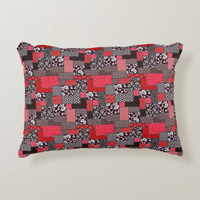 Vintages Muster nahtloser Patchwork Dekokissen (Vorderseite)
