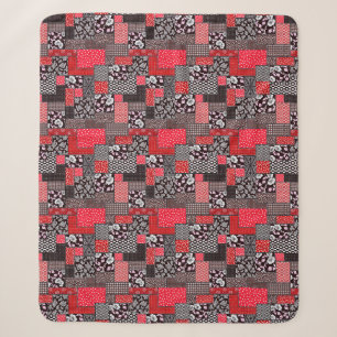 Vintages Muster nahtloser Patchwork Sherpadecke