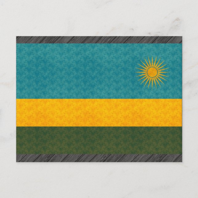 Vintages Muster Ruandas Flagge Postkarte (Vorderseite)