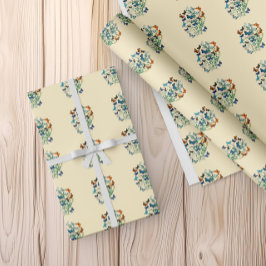 Vintages Muster von Blume und Schmetterlingen Geschenkpapier