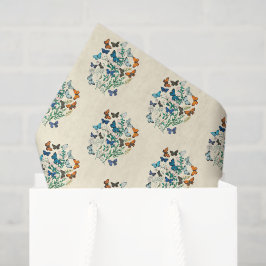 Vintages Muster von Blume und Schmetterlingen Seidenpapier