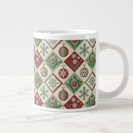 Vintages Muster - Weihnachtsmuster Jumbo-Tasse