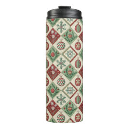 Vintages Muster - Weihnachtsmuster Thermosbecher