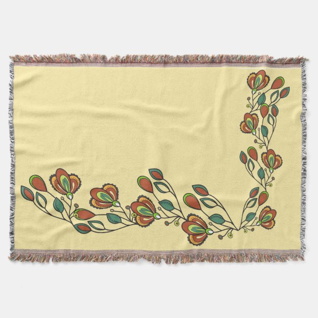 Vintages Muster Woven Throw Blanket - Boho Decke (Vorderseite)