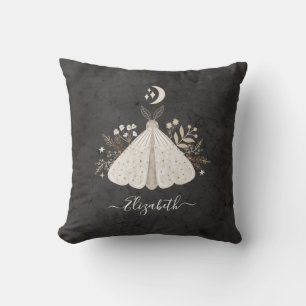 Vintages mystical moth Throw Kissen