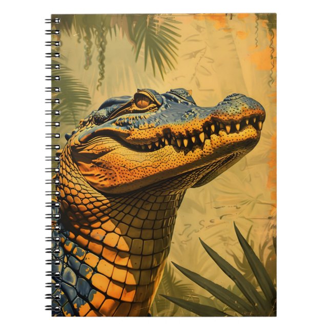 Vintages Nah-Up des Alligators Notizblock (Vorderseite)
