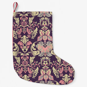 Vintages, nahtloses, blumenfreies Pflaster. Klassi Kleiner Weihnachtsstrumpf