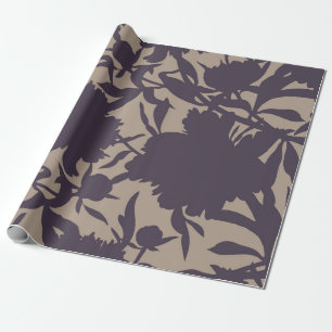 Vintages, nahtloses Blumenmuster. Silhouetten  Geschenkpapier