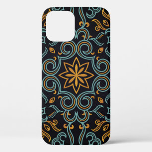Vintages nahtloses Gold und blaues Muster mit Kuns Case-Mate iPhone Hülle