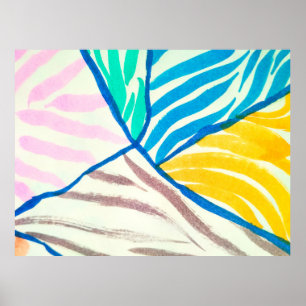 Vintages nahtloses Muster Handgezeichneter weißer  Poster