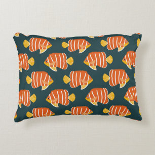 Vintages nahtloses Muster mit Fischen. Creative De Dekokissen