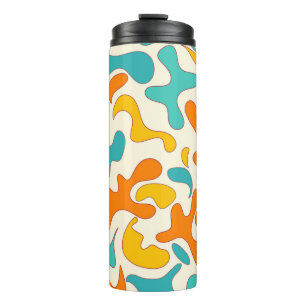 Vintages, nahtloses Muster mit Retro-Swirbel s Thermosbecher