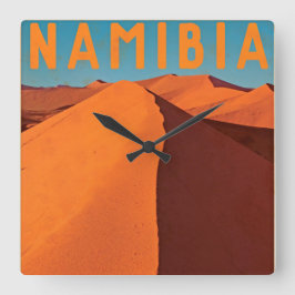 Vintages Namibia Quadratische Wanduhr