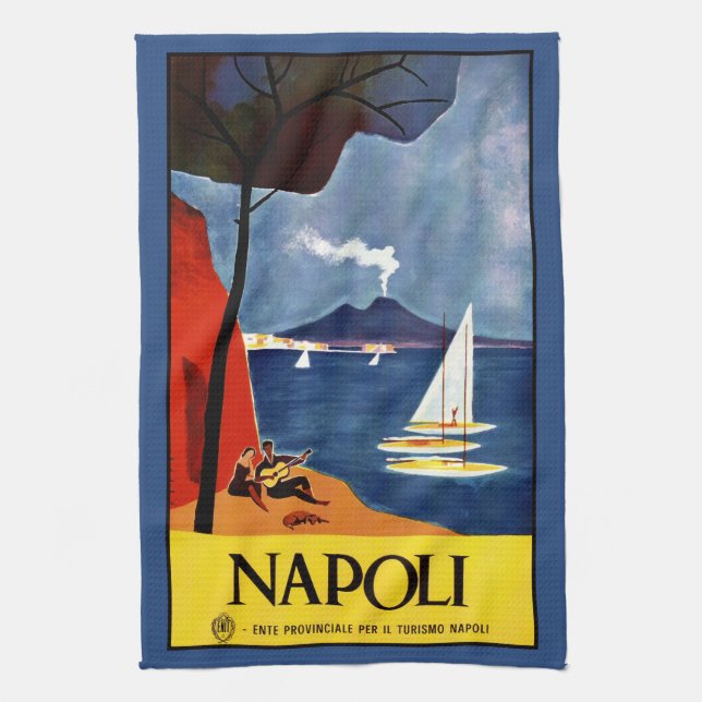 Vintages Napoli Neapel Italien Handtuch (Vertikal)