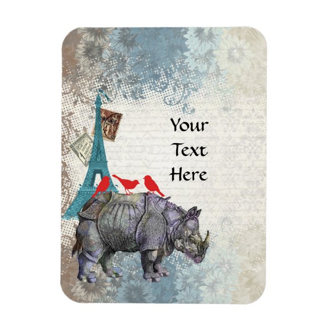 Vintages Nashorn Magnet (Vertikal)