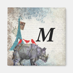 Vintages Nashorn Magnet