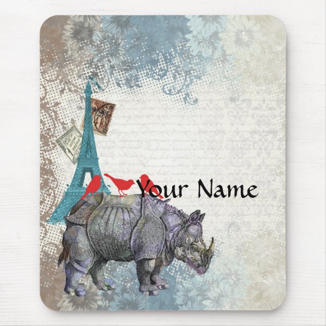 Vintages Nashorn Mousepad (Vorne)
