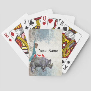 Vintages Nashorn Spielkarten