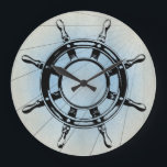 Vintages Navigationsrad Große Wanduhr<br><div class="desc">Fügen Sie der Einrichtung eine nautische Touch hinzu.</div>