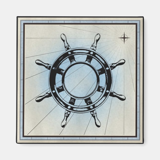 Vintages Navigationsrad Magnet (Vorne)