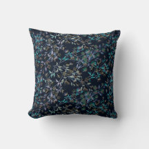 Vintages Navy Blue Elegant Dainty Floral Muster