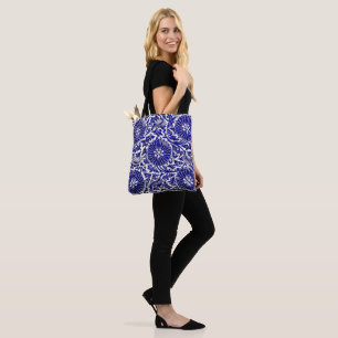 Vintages Navy Blue Floral Muster Tasche