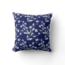 Vintages Navy Blue & White Floral Muster
