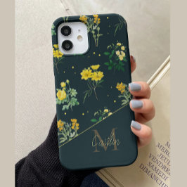 Vintages Navy Personalisiert Monogram Floral Patte Case-Mate iPhone 14 Hülle