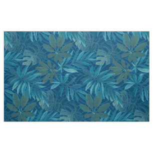 Vintages Navy tropisches botanisches Gewebe Stoff