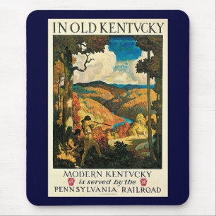 Vintages NC Wyeth Travel Poster in Old Kentucky Mousepad