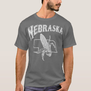 Vintages Nebraska-Design mit Staat- und Maisbild T-Shirt