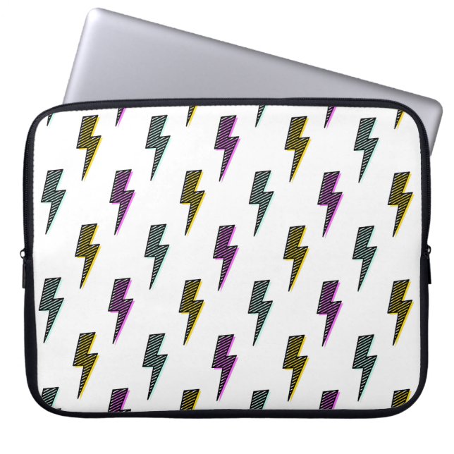 Vintages Neon-Blitz-Muster Laptopschutzhülle (Vorderseite)