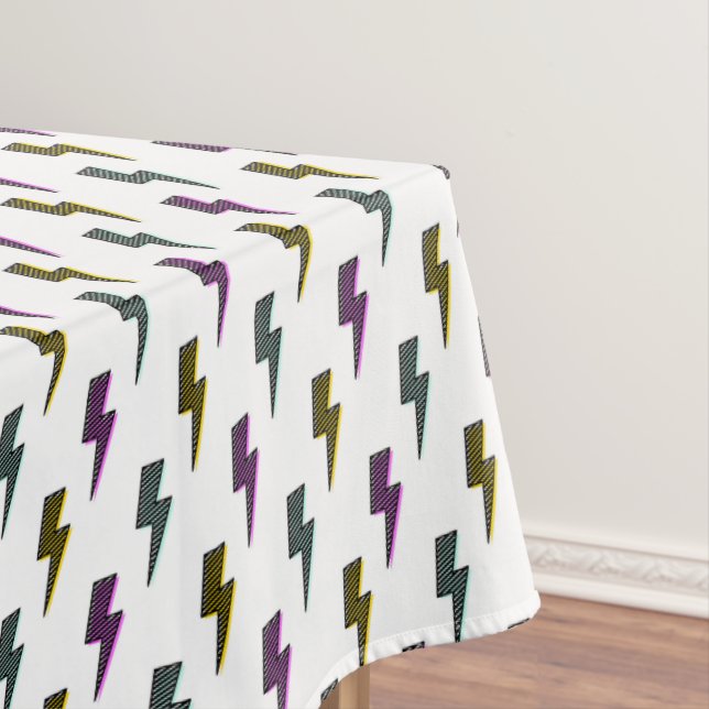 Vintages Neon-Blitz-Muster Tischdecke (Beispiel)