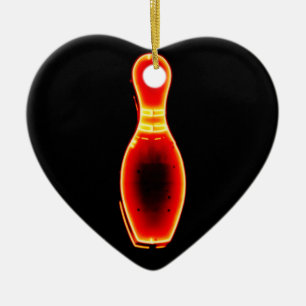 Vintages NeonBowlings-Button Keramik Ornament