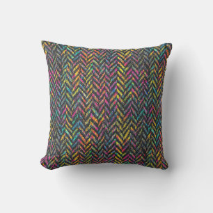 Vintages Neonenherringbone Kissen