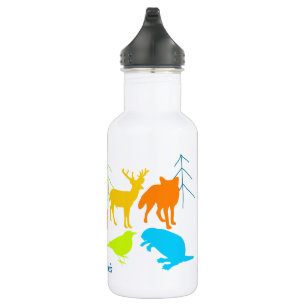 Vintages Neonmuster für den Fox-Hellfarben Edelstahlflasche