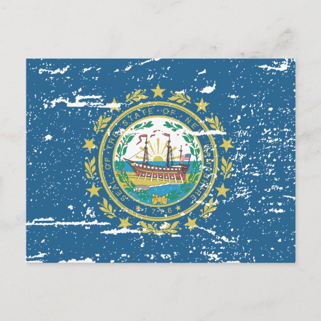 Vintages NEUES HAMPSHIRE-Flag Postkarte (Vorderseite)