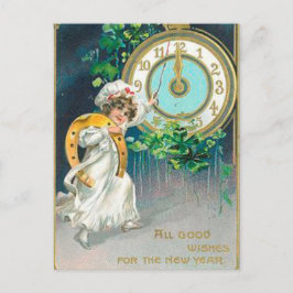Vintages Neujahr Feiertagspostkarte