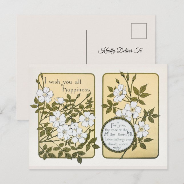 Vintages Neujahr und Weihnachtsgrüße Feiertagspostkarte (Vorne/Hinten)