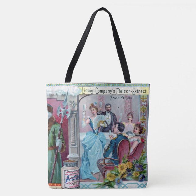 Vintages Neujahrsfest: Liebig-Werbung Tasche (Vorderseite)