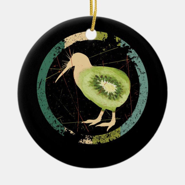 Vintages Neuseeland Kiwi Keramik Ornament (Vorne)
