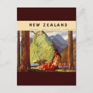 Vintages Neuseeland Postkarte