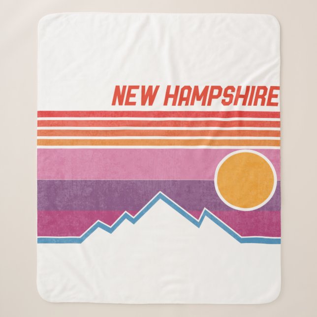 Vintages New Hampshire NH Granite Staat Souvenir Sherpadecke (Vorderseite)