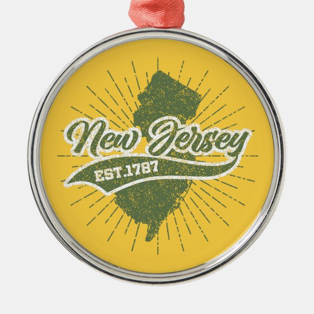 Vintages New Jersey Ornament Aus Metall (Vorne)