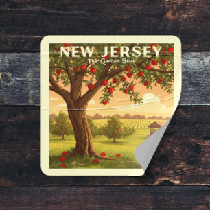 Vintages New Jersey Quadratischer Aufkleber