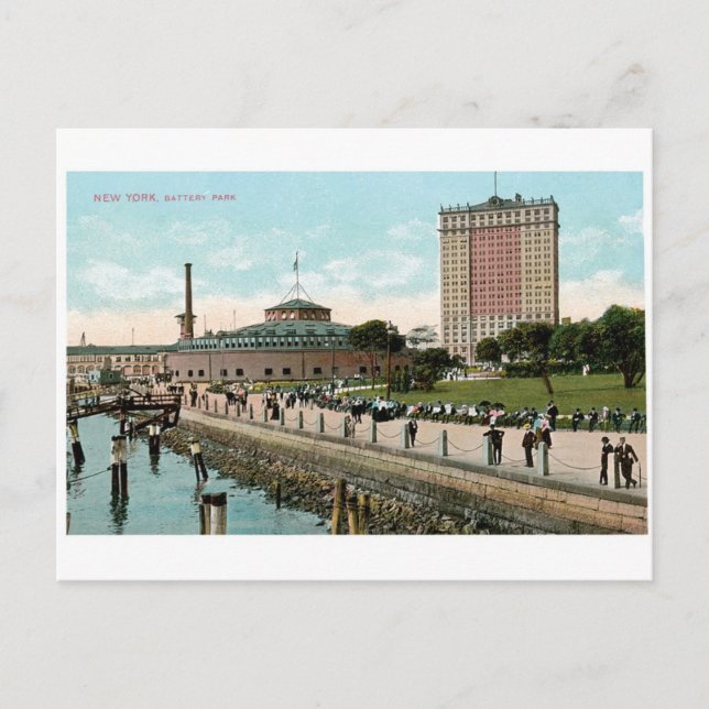 Vintages New York, Batteriepark Postkarte (Vorderseite)